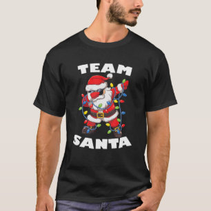 Team Santa Christmas Tree Lights Dabbing Santa T-Shirt