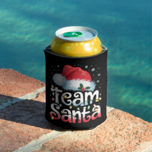 Team Santa Claus Christmas Family Matching Pajama Can Cooler