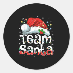 Team Santa Claus Christmas Family Matching Pajama Classic Round Sticker