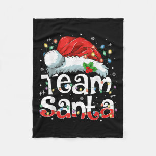 Team Santa Claus Christmas Family Matching Pajama  Fleece Blanket