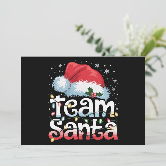 Team Santa Claus Christmas Family Matching Pajama  Holiday Card (Standing Front)