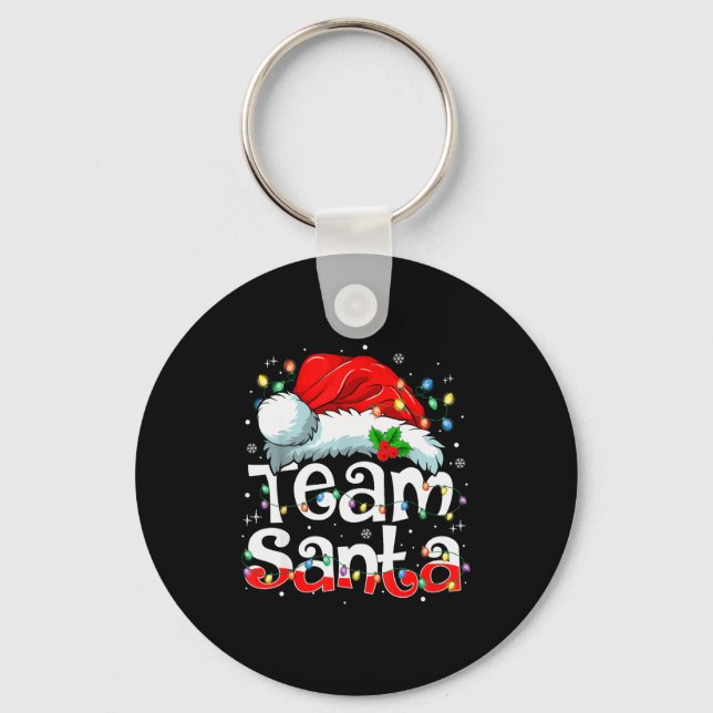 Team Santa Claus Christmas Family Matching Pajama  Key Ring (Front)