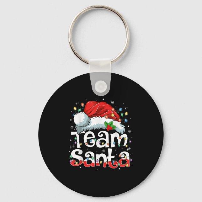 Team Santa Claus Christmas Family Matching Pajama  Key Ring (Front)