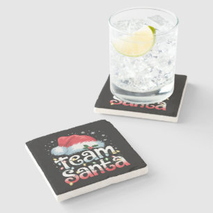 Team Santa Claus Christmas Family Matching Pajama Stone Coaster