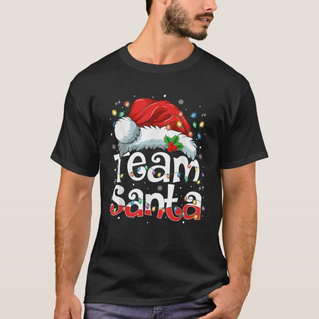 Team Santa Claus Christmas Family Matching Pajama  T-Shirt (Front)
