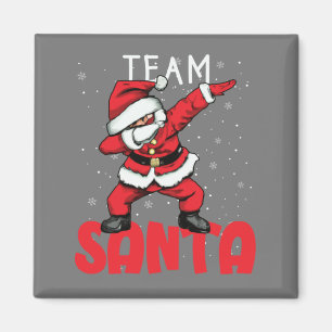 Team Santa Dabbing Santa In The Snow Christmas Magnet