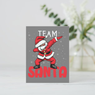 Team Santa Dabbing Santa In The Snow Christmas Postcard