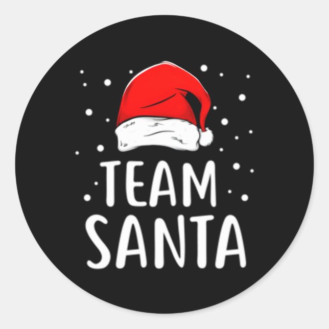 Team Santa Family Classic Round Sticker (Front)