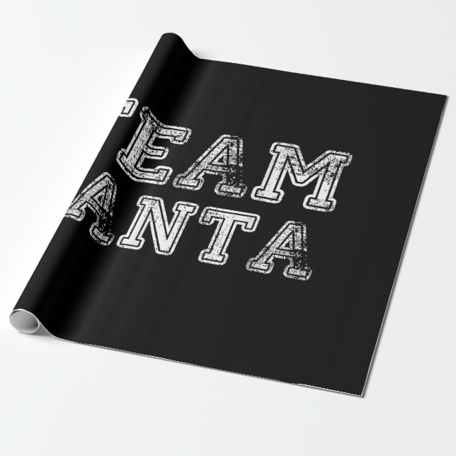 Team Santa Funny Christmas  Wrapping Paper (Unrolled)