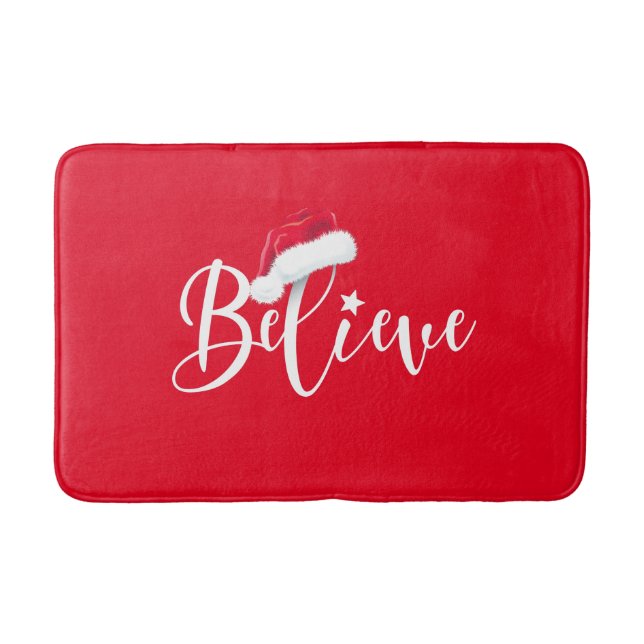 Team Santa - Merry Christmas Design with Red Hat Bath Mat (Front)