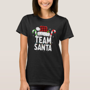 Team Santa Red Plaid Christmas Family Matching T-Shirt