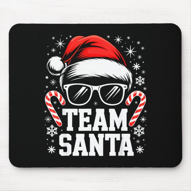 Team Santa Shirt Adult Kids Christmas Santa Squad  Mouse Mat (Front)