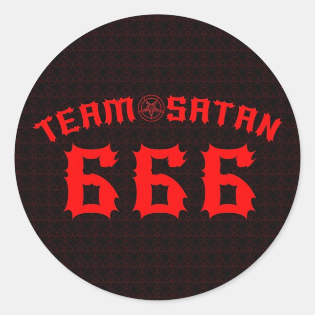 Team Satan 666 Classic Round Sticker (Front)