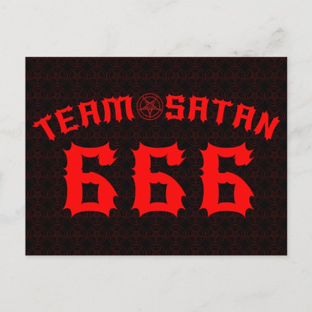 Team Satan 666 Postcard (Front)