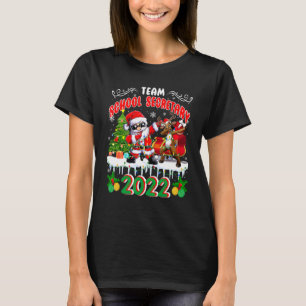 Team School Secretary 2022 Xmas Tree Dabbing Santa T-Shirt
