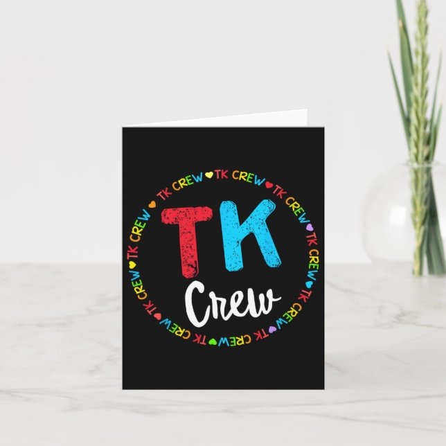 Team School Transitional Kindergarten Team Tk Crew Card (Front)