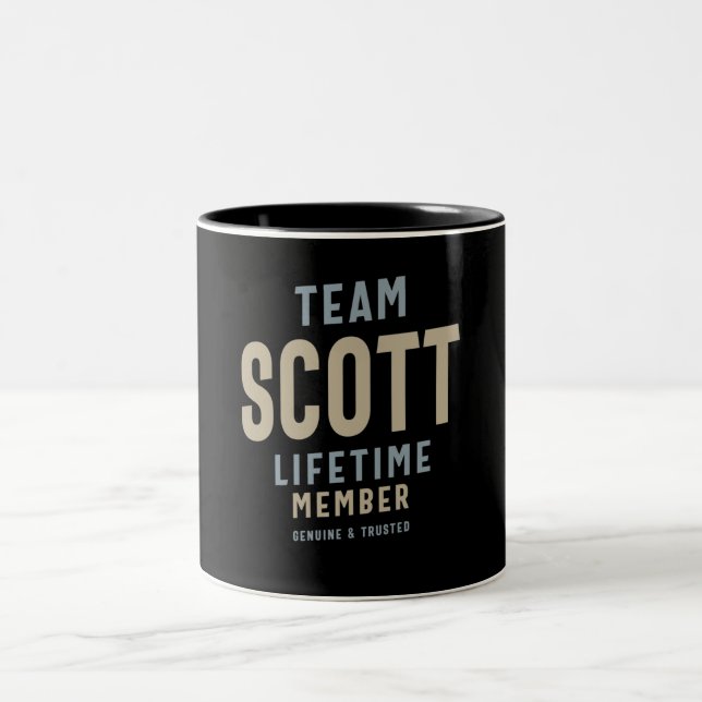 Team Scott Lifetime Member Personalised Name  Two-Tone Coffee Mug (Center)