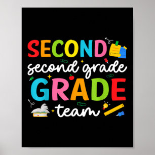 Team Second Grade 2nd Grade Teacher Squad Back To Poster