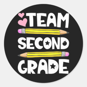 Team Second Grade Fun 2nd Back To School Teacher S Classic Round Sticker