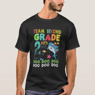 Team Second Grade Funny Baby Shark 2Nd Back To Sch T-Shirt