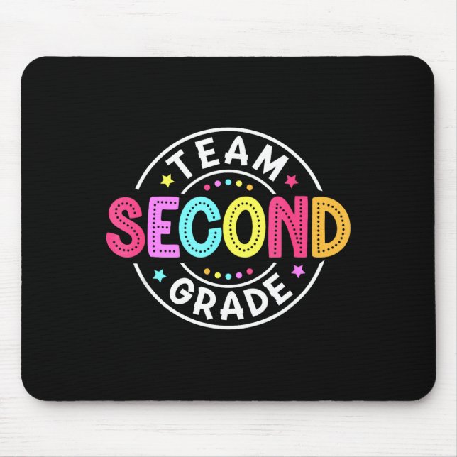Team Second Grade Teacher Back to School 2nd Grade Mouse Mat (Front)