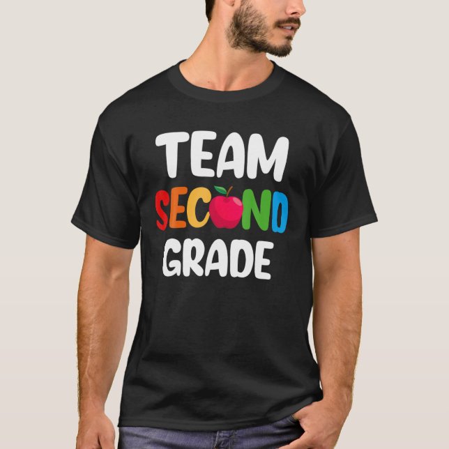 Team Second Grade Teacher Back To School Design T-Shirt (Front)