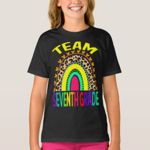 Team Seventh Grade Rainbow Leopard Back To School  T-Shirt