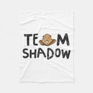 Team Shadow Funny Groundhog Day 2024 Fleece Blanket