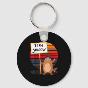 Team Shadow Funny Winter Groundhog Day Men Women B Key Ring
