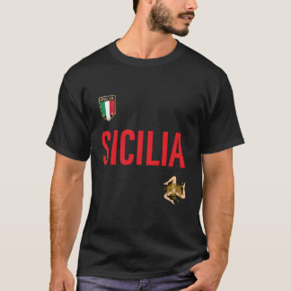 Team Sicily Style With Trinacria And Italia Shield T-Shirt