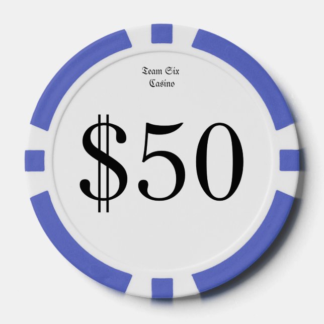 Team Six (Funny Casino Money) $50 Casino coin Poker Chips (Front)