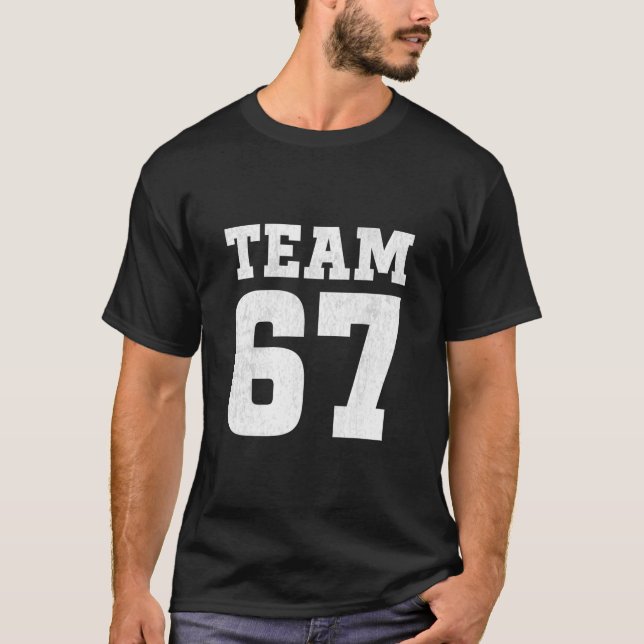 Team Six Seven 6 7 Meme Funny Aura 67 Tee For Boys (Front)