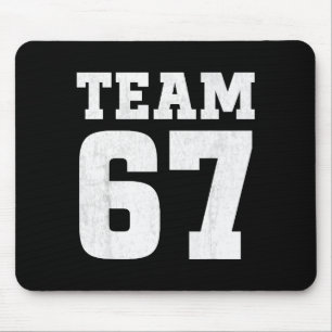 Team Six Seven 6 7 Meme Funny Aura 67 Tee For Boys Mouse Mat
