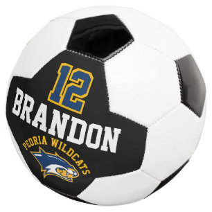 Team Soccer  Logo - Gold, Blue and White Football