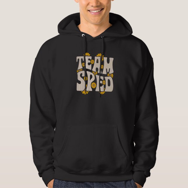 Team SPED Teacher Special Education Sunflower Retr Hoodie (Front)