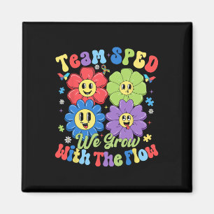Team Sped We Grow With The Flow Autism Awareness D Magnet
