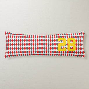 Team Spirit Argyle Sports Player NUMBER Age Fun Body Cushion