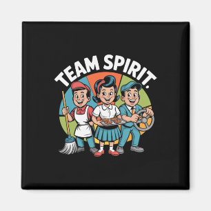 Team Spirit Back To School Retro Positive Work Cul Magnet