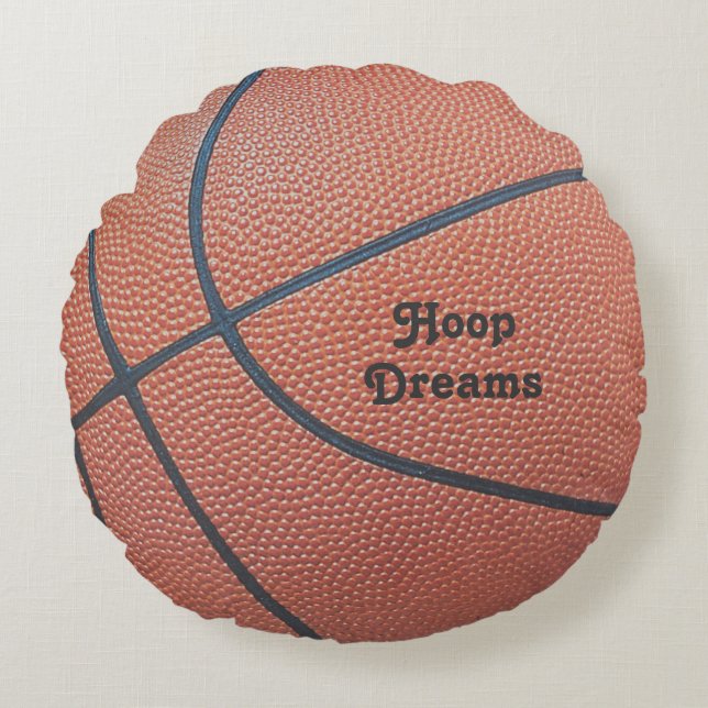 Team Spirit_Basketball texture look_Hoops Dreams Round Cushion (Front)