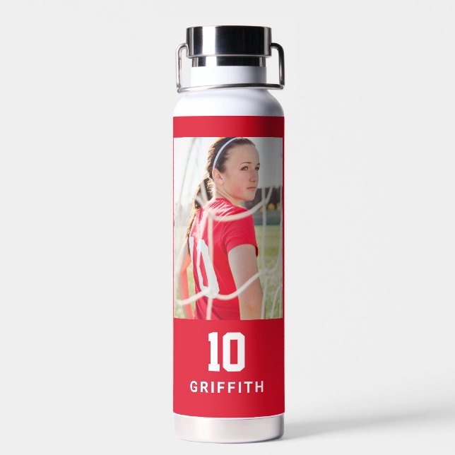 Team Spirit EDITABLE COLOR Water Bottle (Back)