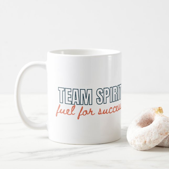 Team Spirit Inspirational Quote Business Gift Coffee Mug (With Donut)