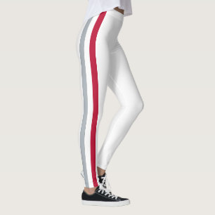 Team Spirit of Ohio, Scarlet, White, and Black Leggings