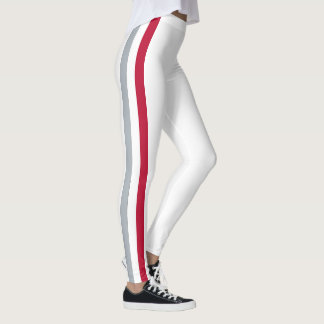 Team Spirit of Ohio, Scarlet, White, and Black Leggings