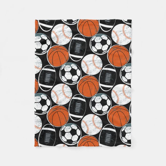 Team sport balls fleece blanket (Front)
