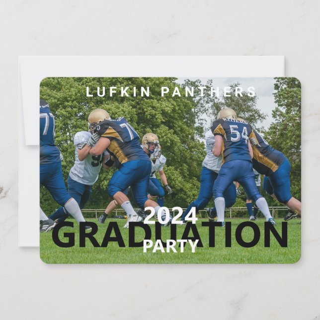 Team Sport Photo Graduation Party Invitation (Front)