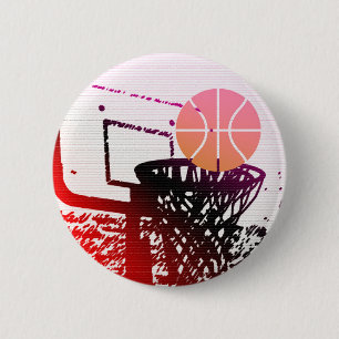 Team Sports Ball Basketball Net Coach Game 6 Cm Round Badge