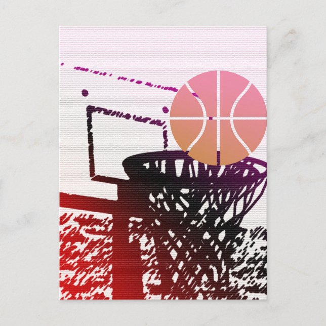 Team Sports Ball Basketball Net Coach Game Postcard (Front)