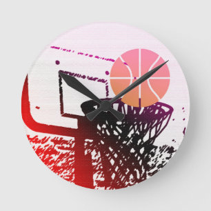 Team Sports Ball Basketball Net Coach Game Round Clock
