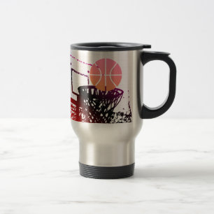 Team Sports Ball Basketball Net Coach Game Travel Mug