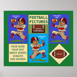 Team Sports Football Your Photo and Text Poster